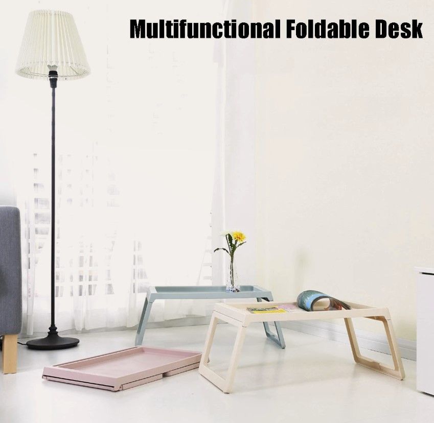 Multifunction Laptop Bed Desk with foldable legs for Home Office Blue
