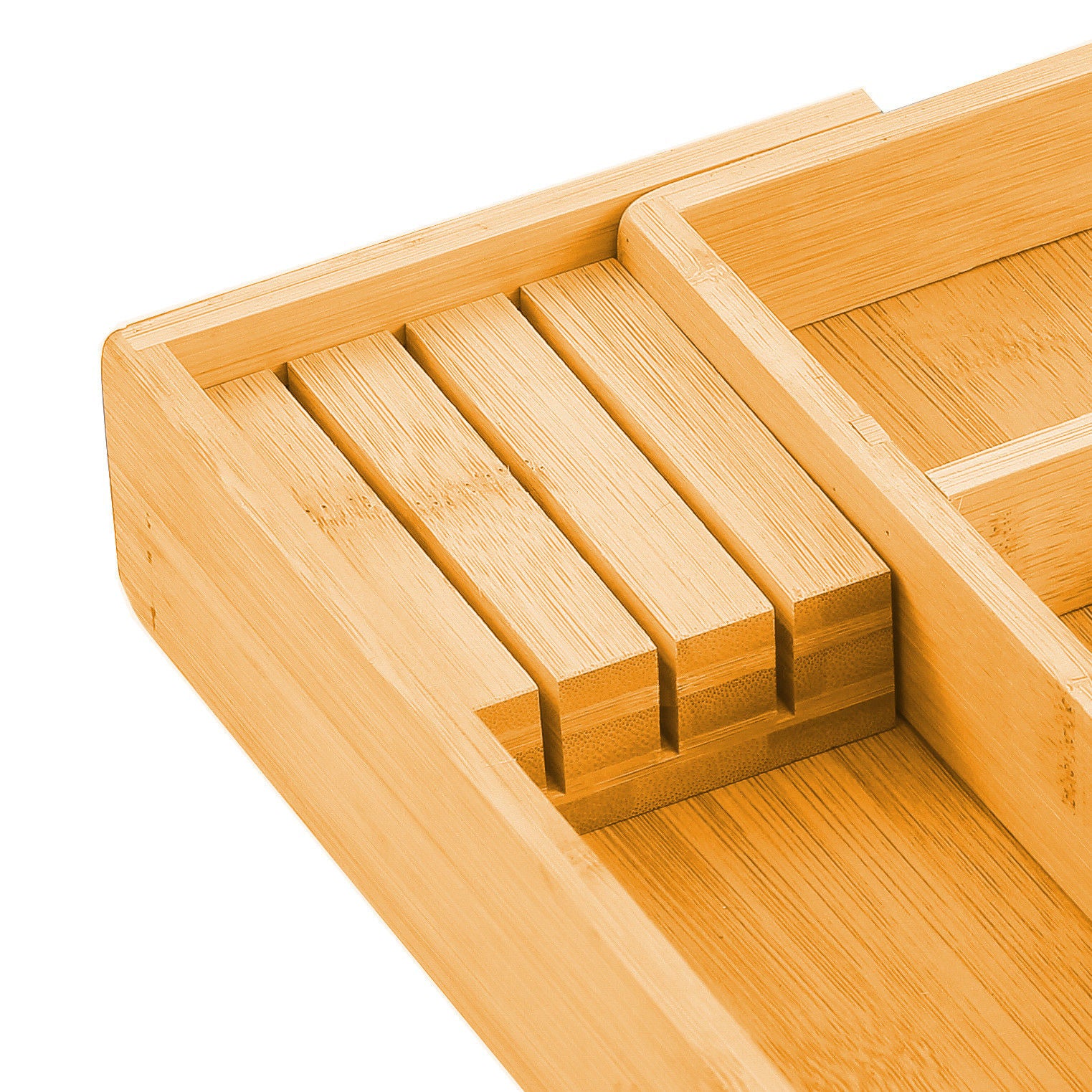 Large Bamboo Expandable Drawer Organizer 2 Pack