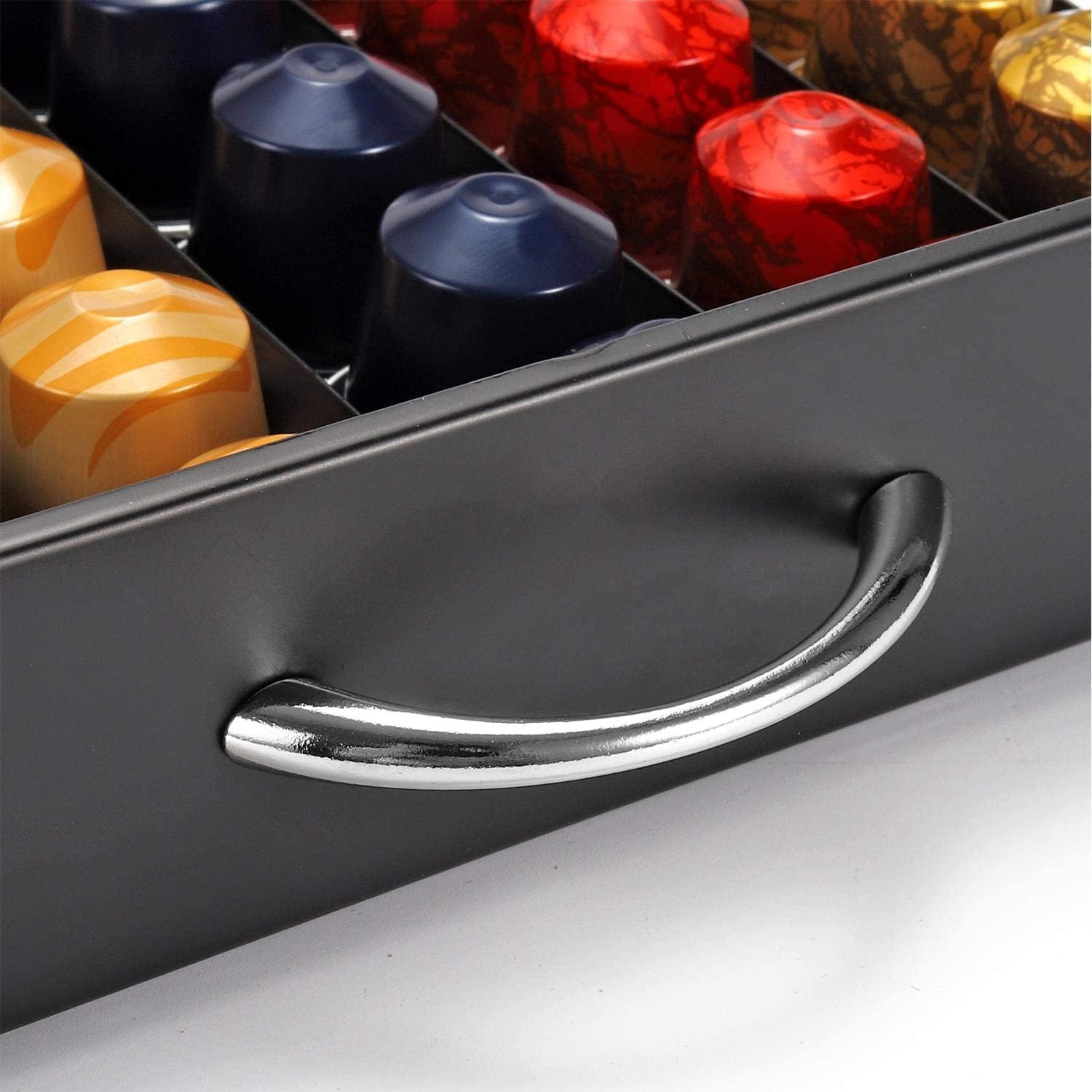 60-Pod Metal Coffee Pod Holder Storage Drawer with Anti-Slip Base