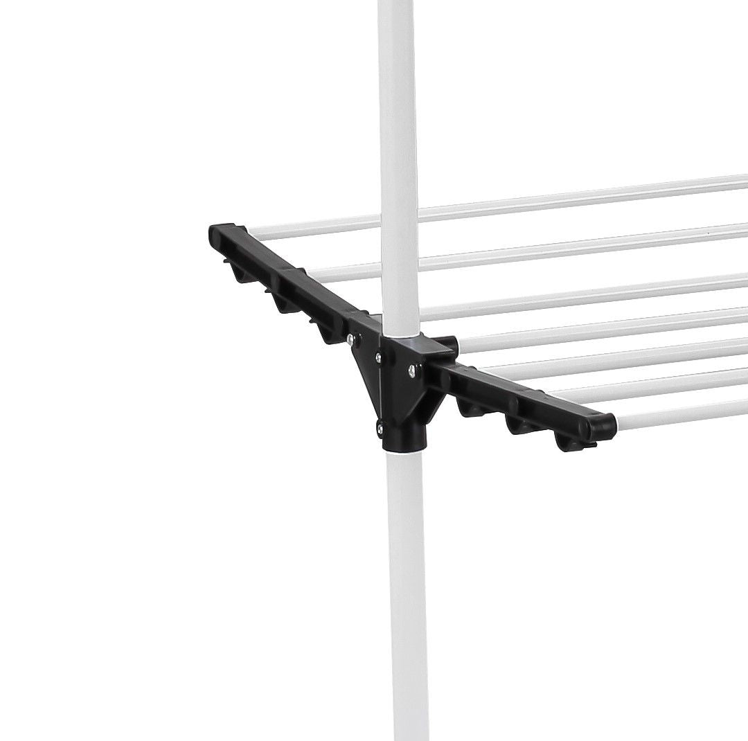 Folding 3 Tier Clothes Drying Rack with Wheels, Steel