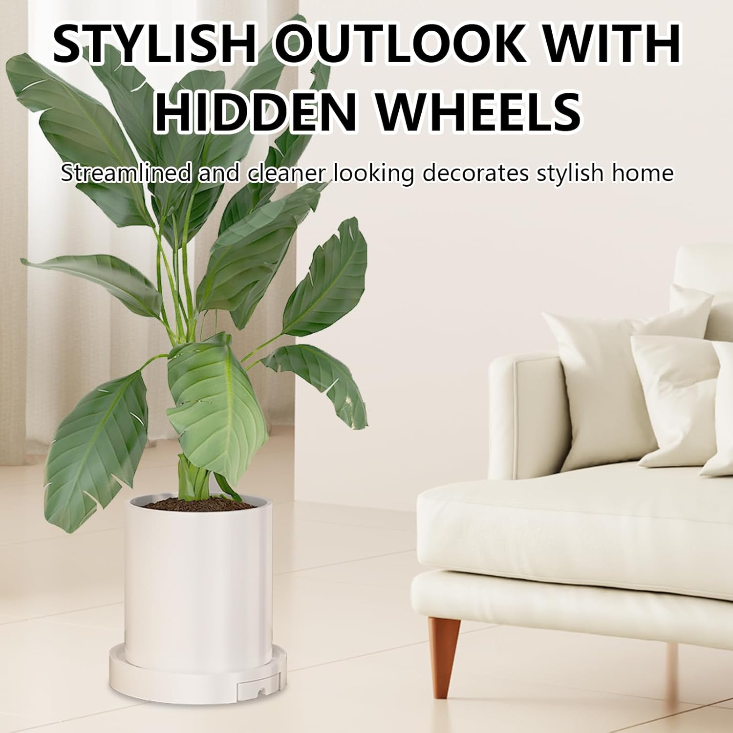 CARLA HOME 2-Pack Rolling Plant Stand with 360° Wheels for Indoor Pots 26 cm