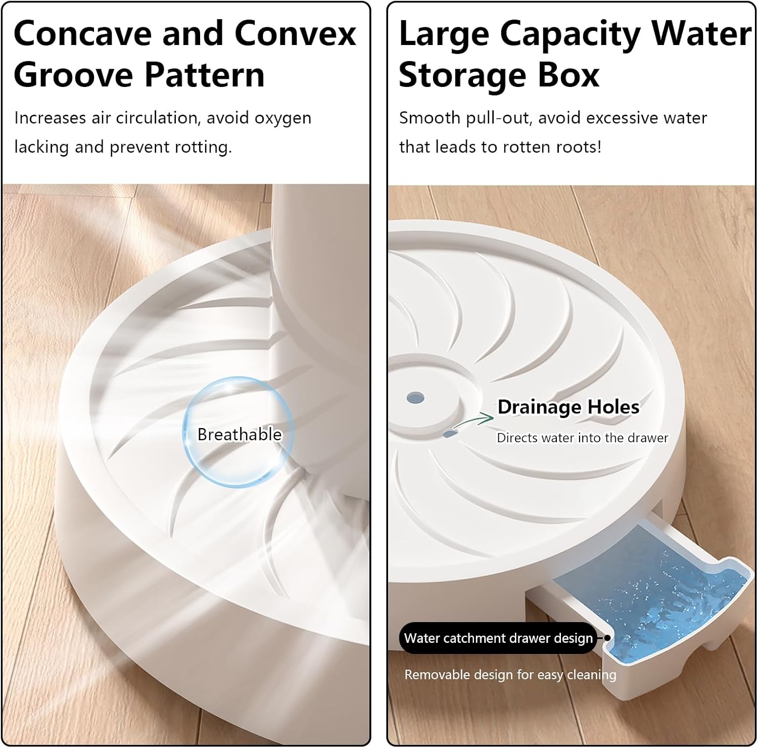 CARLA HOME 2-Pack Rolling Plant Stand with 360° Wheels for Indoor Pots 26 cm