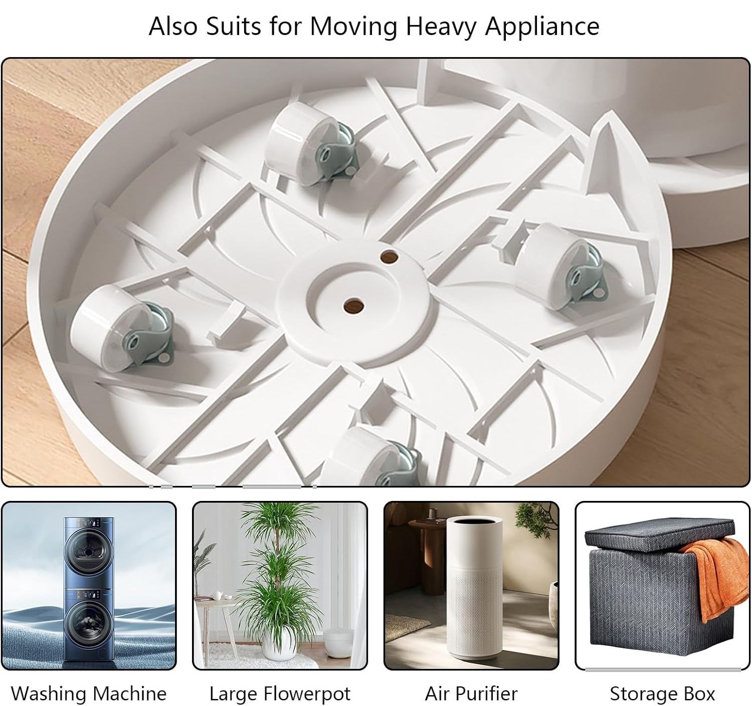 CARLA HOME 2-Pack Rolling Plant Stand with 360° Wheels for Indoor Pots 26 cm