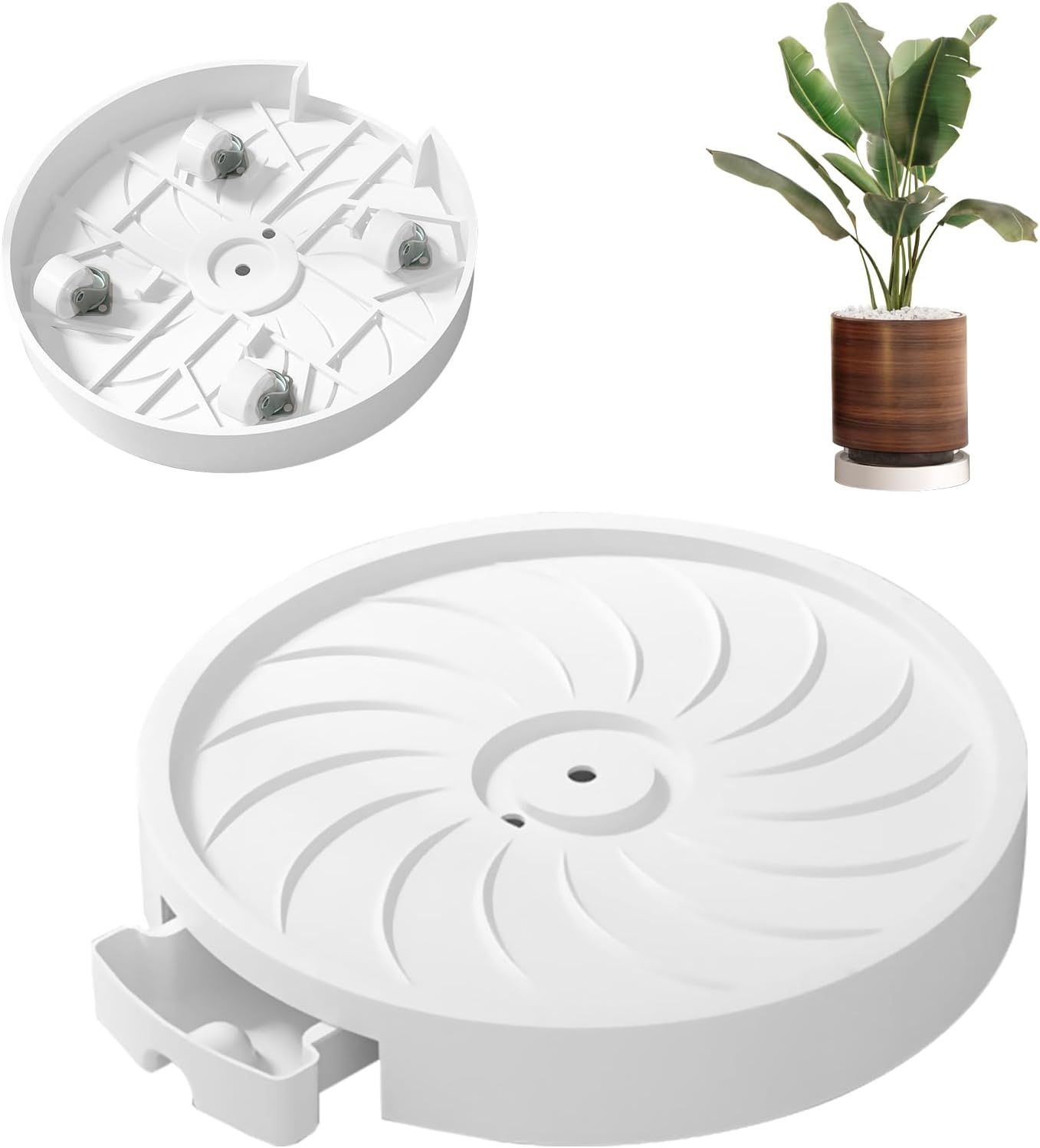 CARLA HOME 2-Pack Rolling Plant Stand with 360° Wheels for Indoor Pots 26 cm