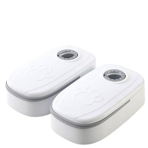 CARLA HOME 2 Meal Automatic Pet Feeder with Timer for Cat & Dog Wet & Dry Food Dual Bowl 700ML
