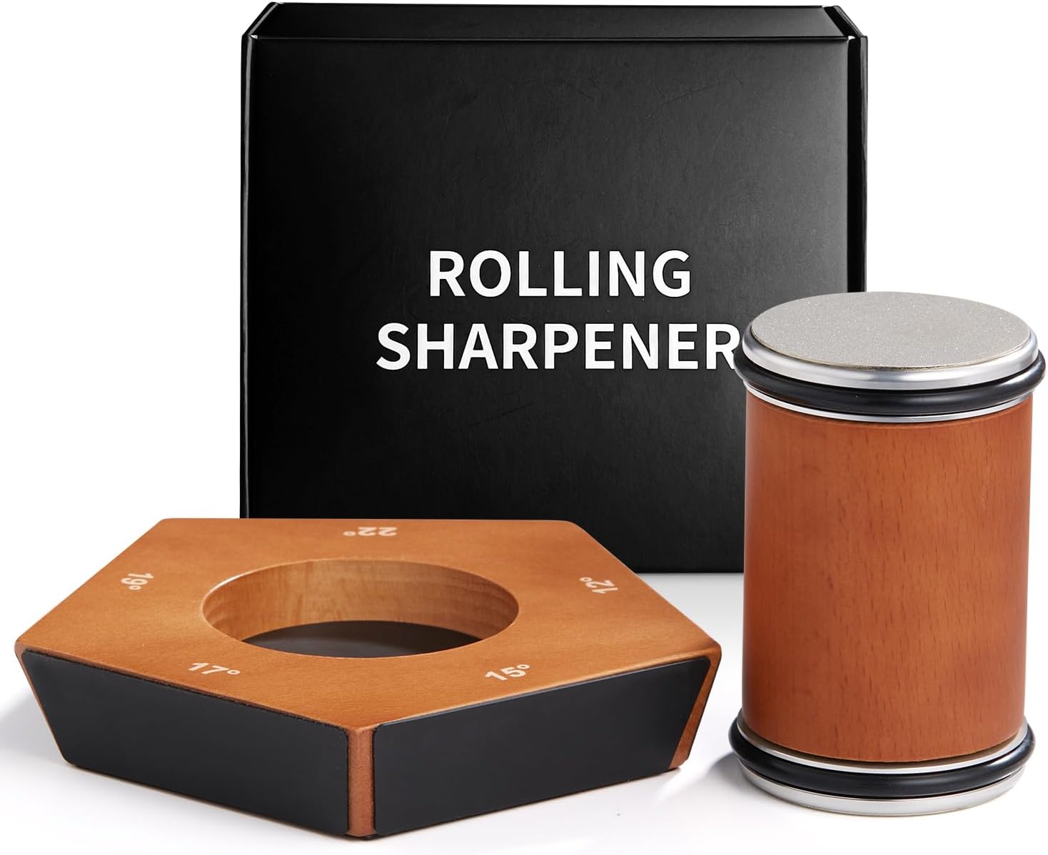 CARLA HOME Rolling Knife Sharpener Kit with 5 Magnetic Angles 12°/15°/17°/19°/22° for Chef & Home Kitchen Use