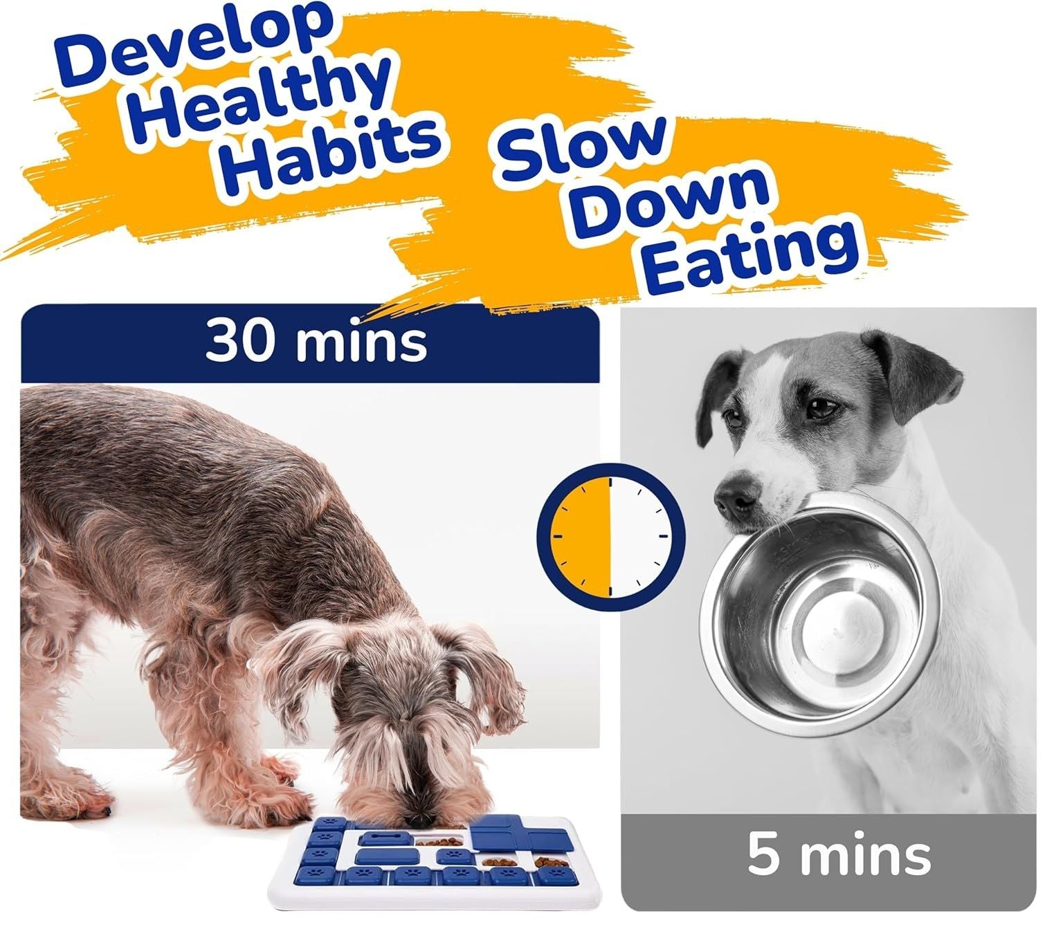 CARLA HOME Interactive Dog Puzzle Toy Slow Feeder Treat Dispenser for Dogs & Cats