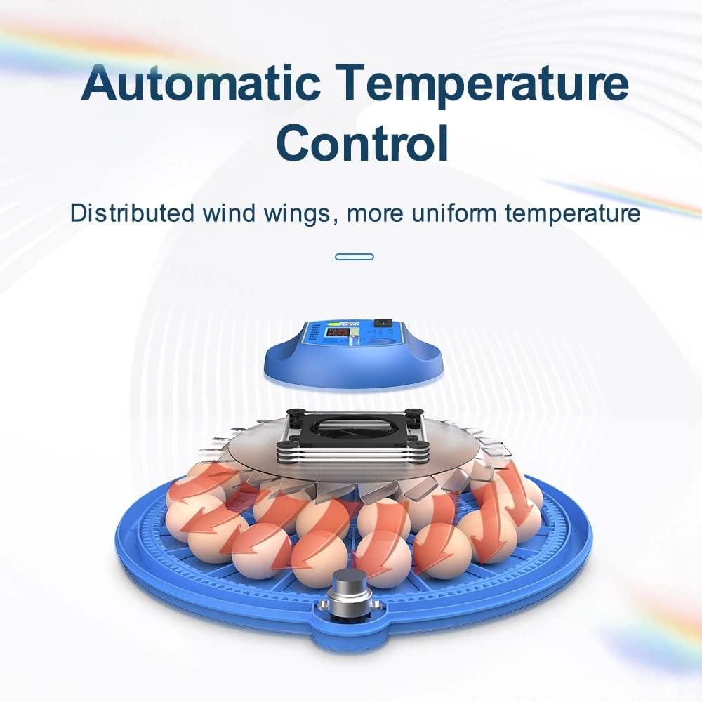 CARLA HOME 52 Egg Incubator with Automatic Turning, LED Display, Humidity & Temperature Control, Auto Water System & Built-in Egg Candler for Chicken, Duck, Quail, Goose