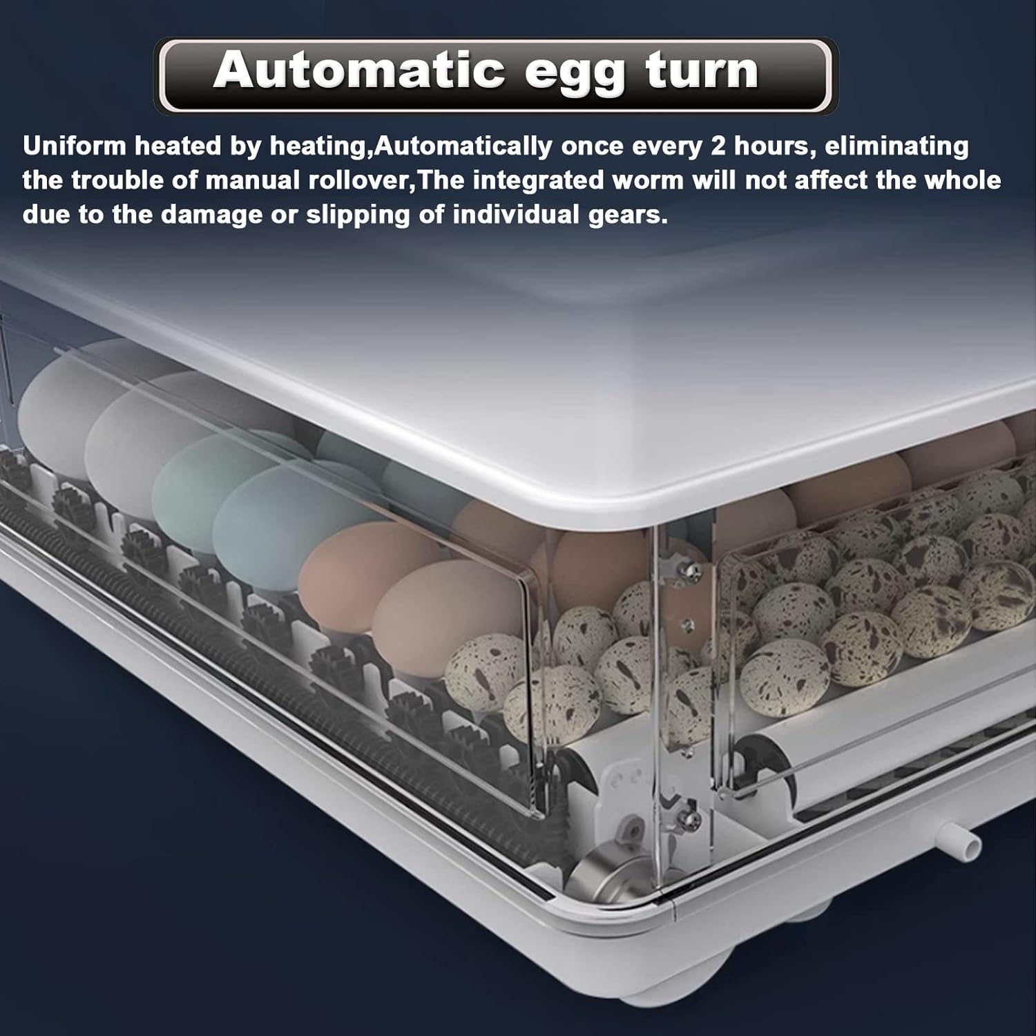 CARLA HOME 70 Egg Incubator with Automatic Turning, LED Display, Humidity & Temperature Control, Auto Water System & Built-in Egg Candler for Chicken, Duck, Quail, Goose