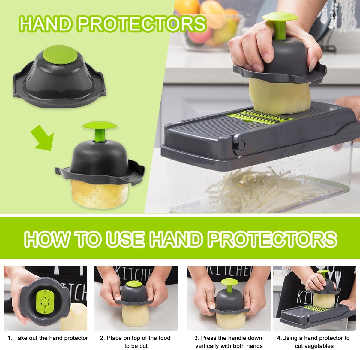 CARLA HOME Multifunctional Mandoline Vegetable Chopper 16-in-1 with Stainless Steel Blades, Storage Container & Hand Guard for Fruits & Veggies