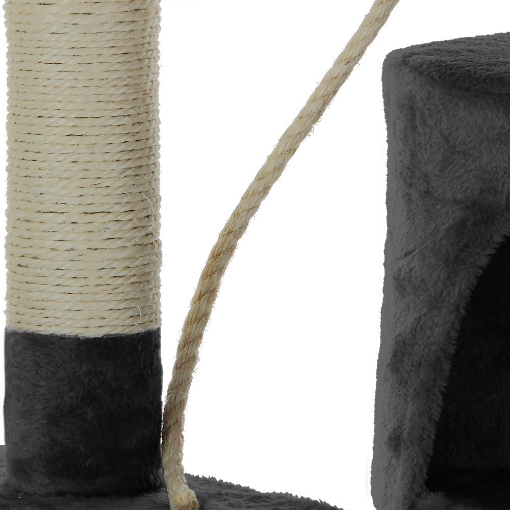 CARLA HOME 140cm Cat Tree for Indoor Cats with Plush Perch, Sisal Scratching Posts & Condo for Kittens & Adult Cats Dark Grey