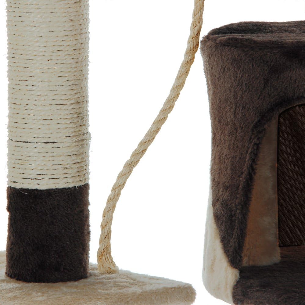 CARLA HOME 140cm Cat Tree for Indoor Cats with Plush Perch, Sisal Scratching Posts & Condo for Kittens & Adult Cats Beige
