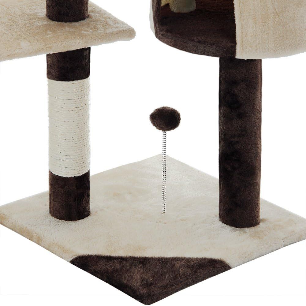 CARLA HOME 140cm Cat Tree for Indoor Cats with Plush Perch, Sisal Scratching Posts & Condo for Kittens & Adult Cats Beige