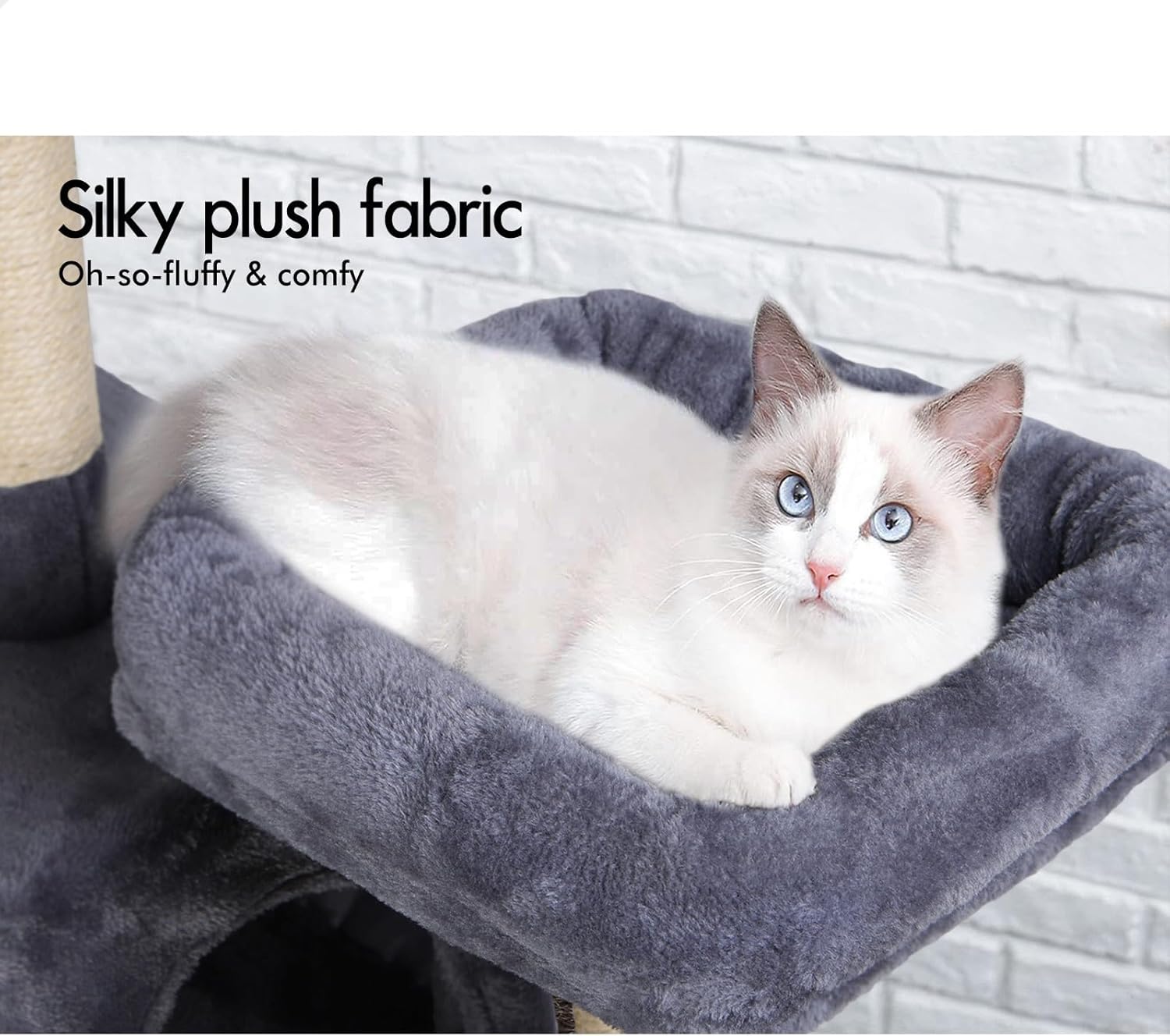 CARLA HOME 180cm Cat Tree Tower for Indoor Cats with Plush Perches, Dual Condos, Natural Sisal Scratching Posts & Ramps for Kittens & Adult Cats Grey