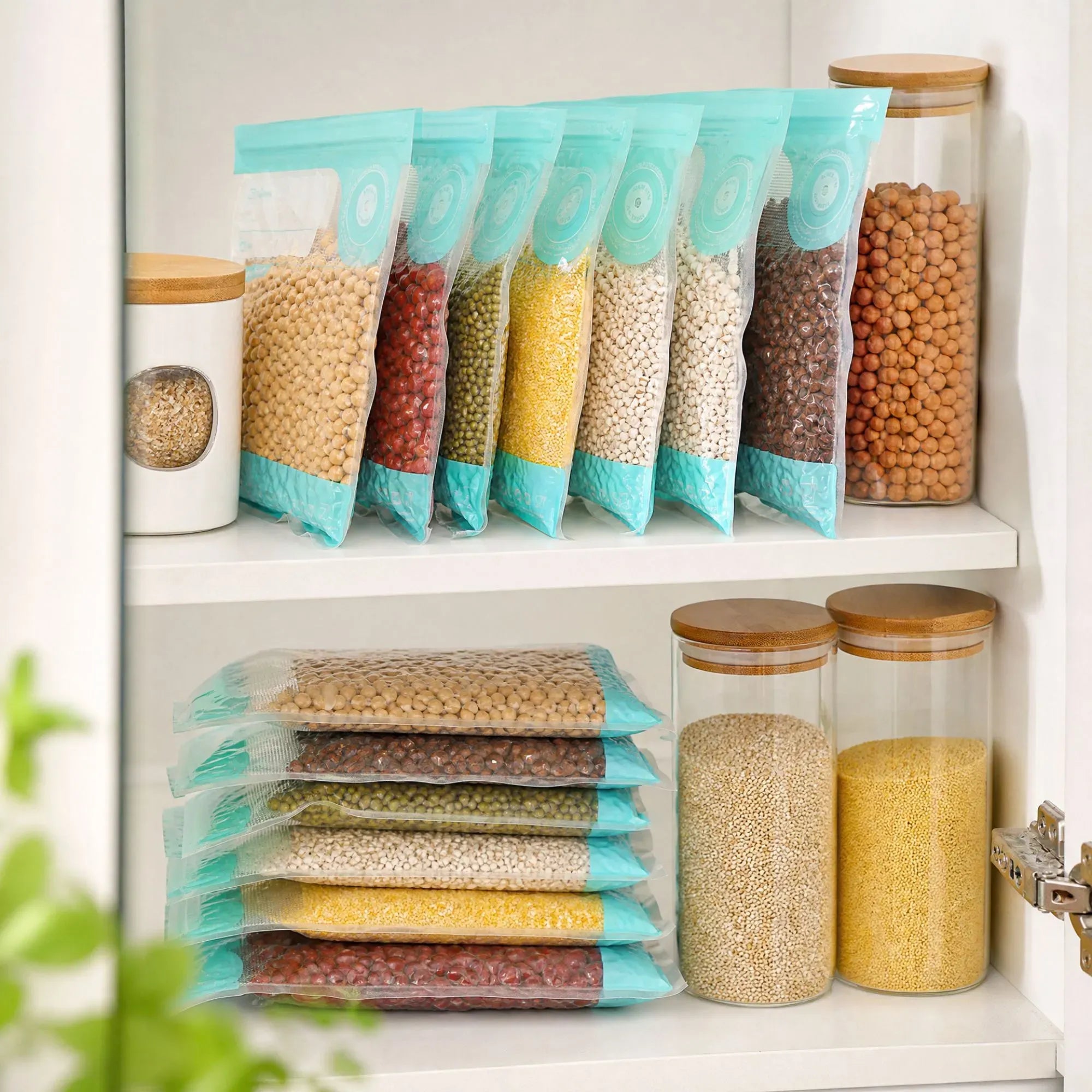 CARLA HOME Automatic Vacuum Sealer Kit - 10 Reusable Bags - White - Food Vacuum Set