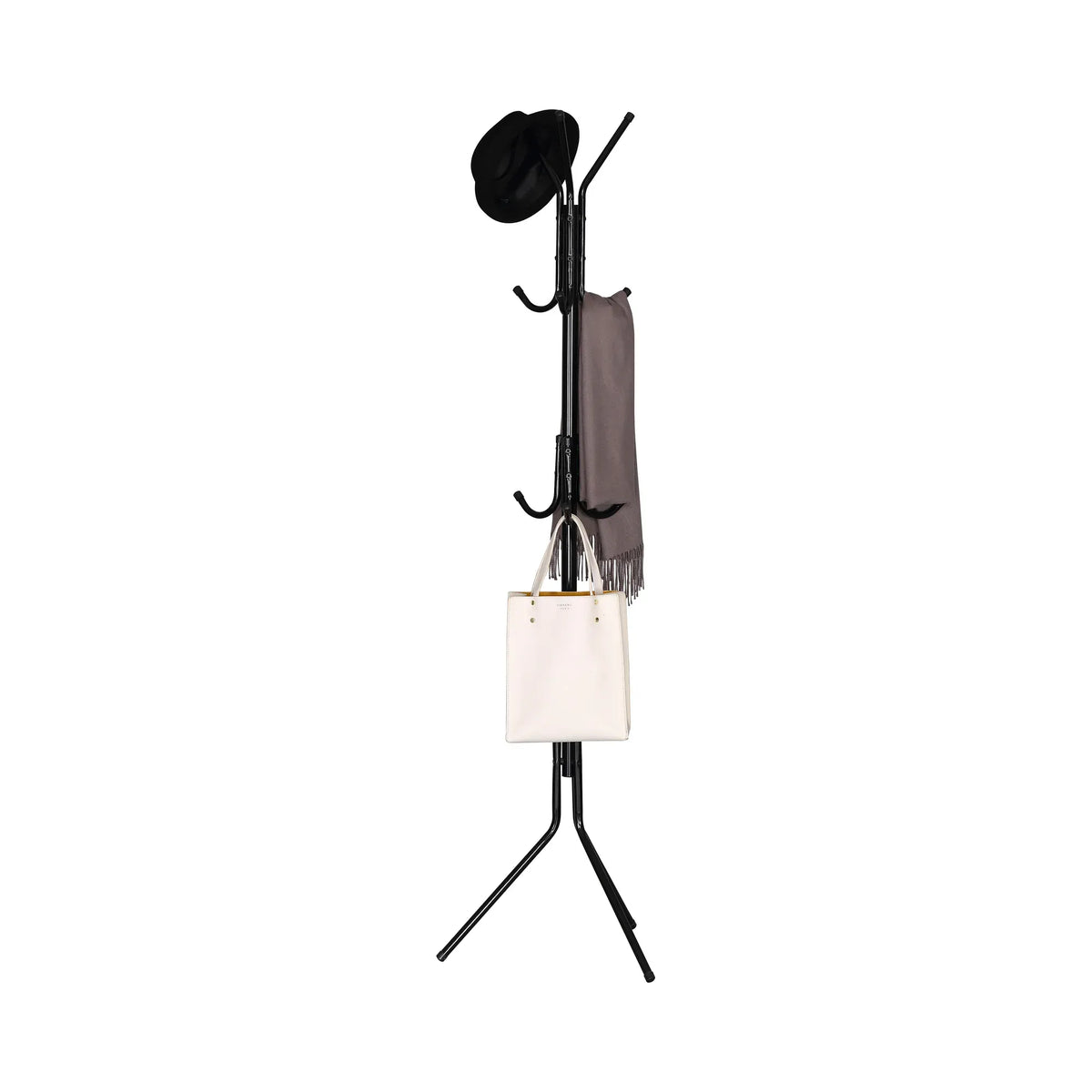 CARLA HOME Metal Coat Rack Stand - 12 Hook Clothes Hanger - Black - Garment Rack