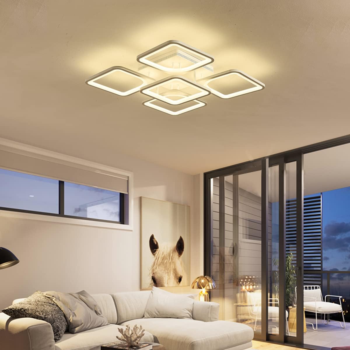 Dimmable Modern LED Ceiling Light, 70W, 4200 Lumens, Remote Control