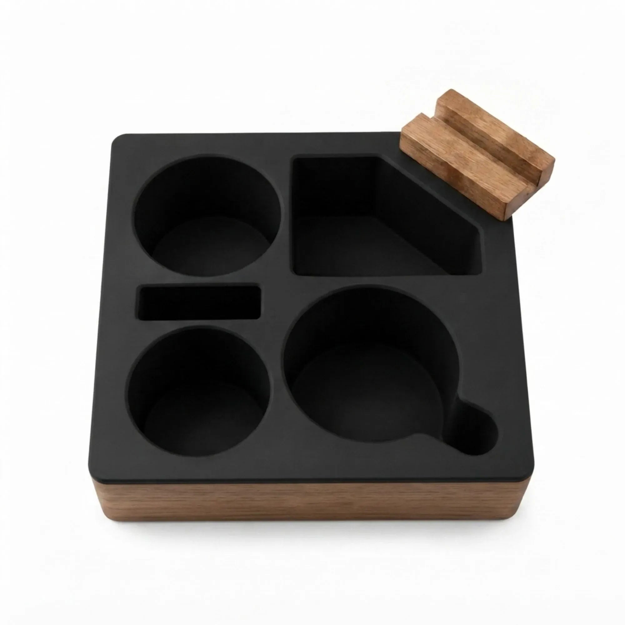 CARLA HOME Couch Cup Holder Tray, Wood Sofa Caddy, Antislip , Living Room