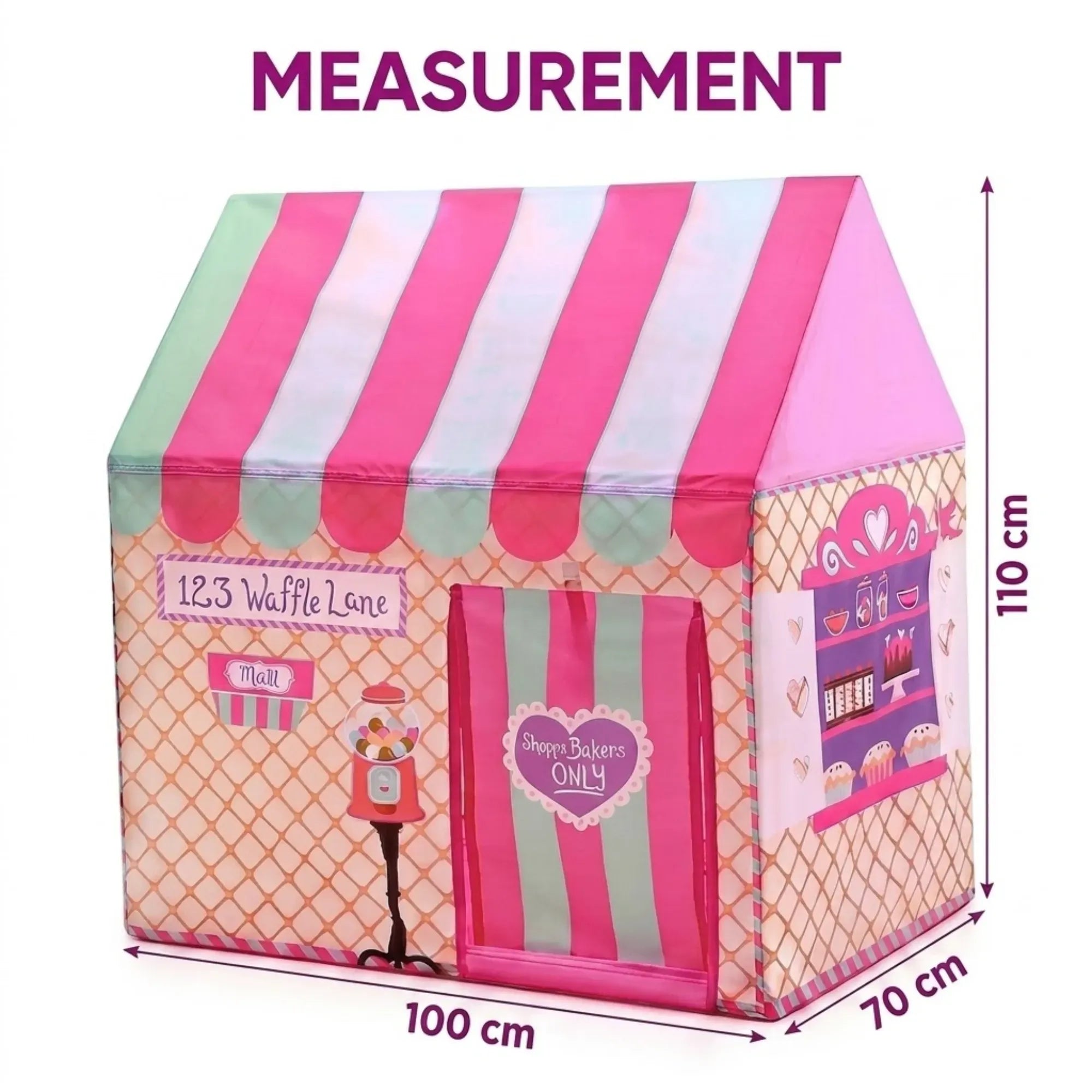 CARLA HOME Kids Ice Cream Bakery Play Tent Pink Pop Up Playhouse - Outdoor Play Equipment Play Tents & Tunnels