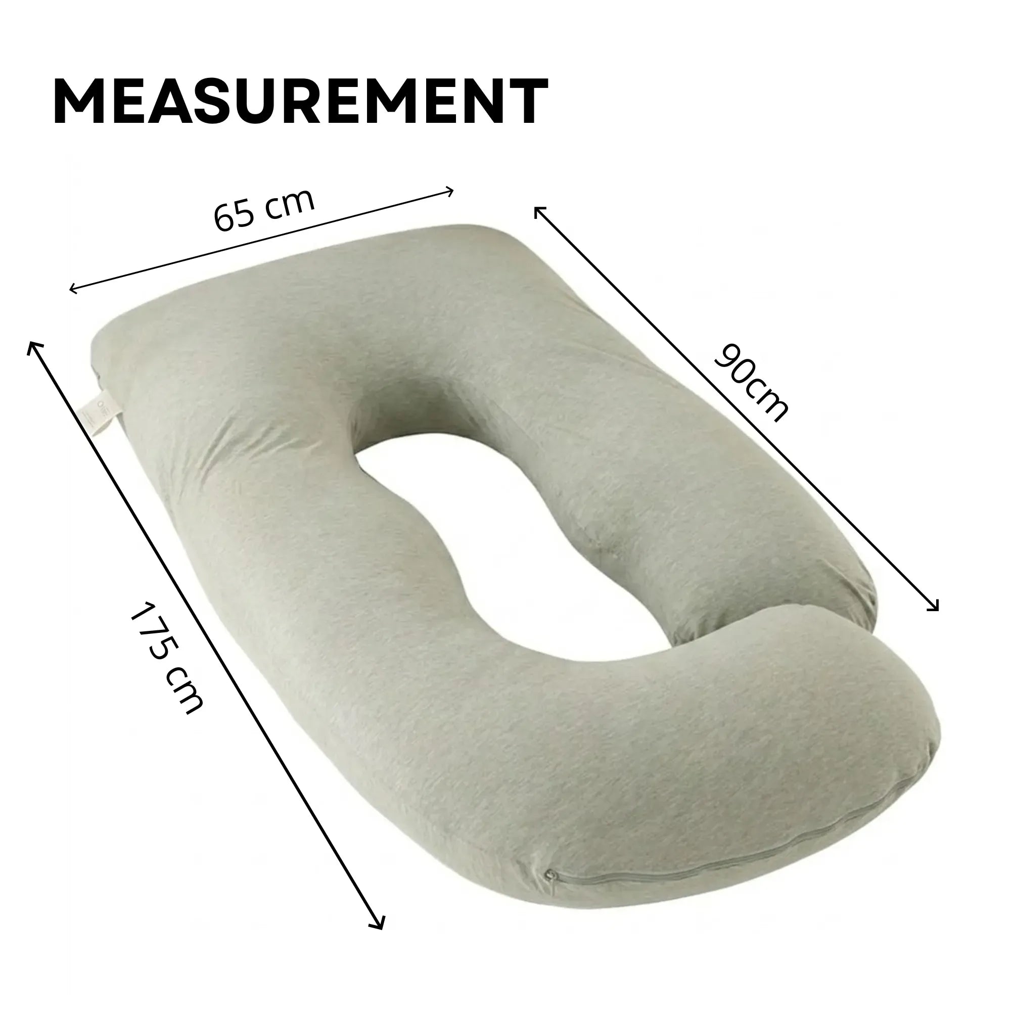CARLA HOME U Shape Pregnancy Pillow Full Body Support - Green - Polyester - Full Body Pillow