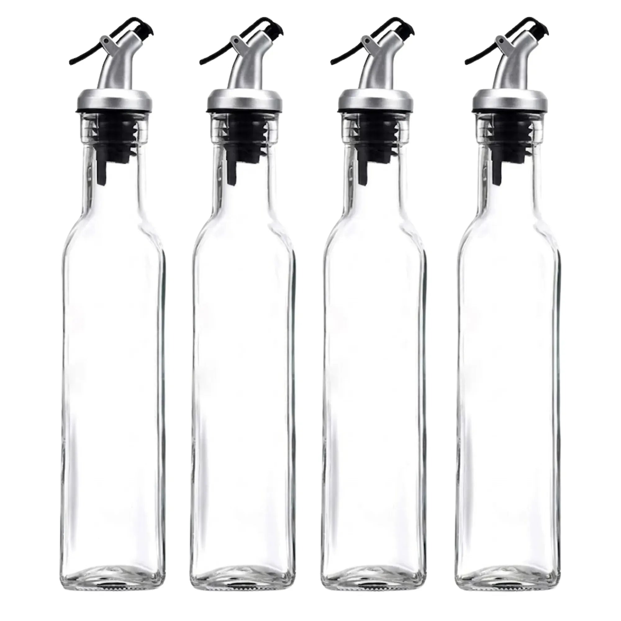 CARLA HOME 4 Pack Glass Oil Dispenser Bottle 500ml Transparent Kitchen