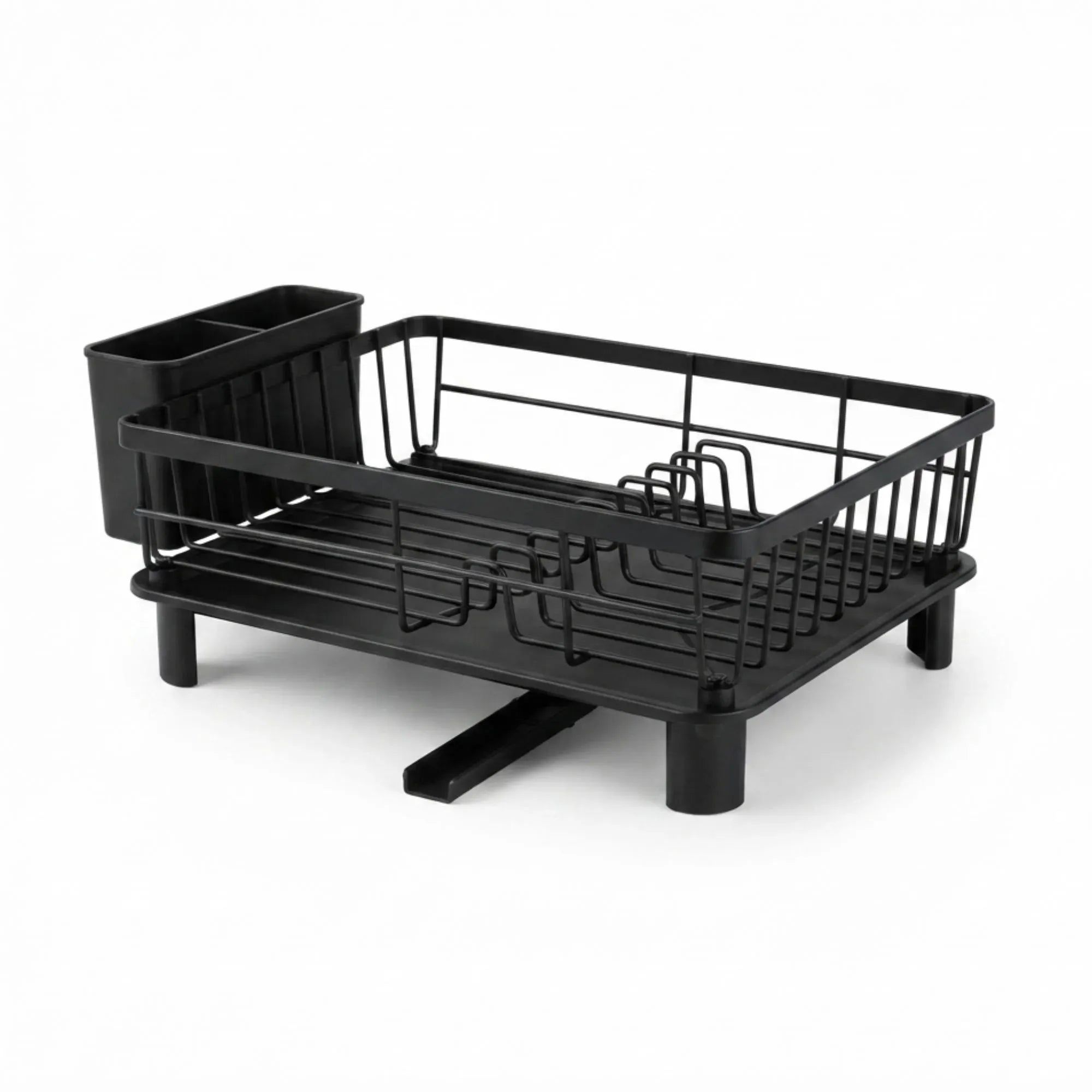 CARLA HOME Dish Drying Rack with Drainboard & Utensil Holder for Kitchen Black