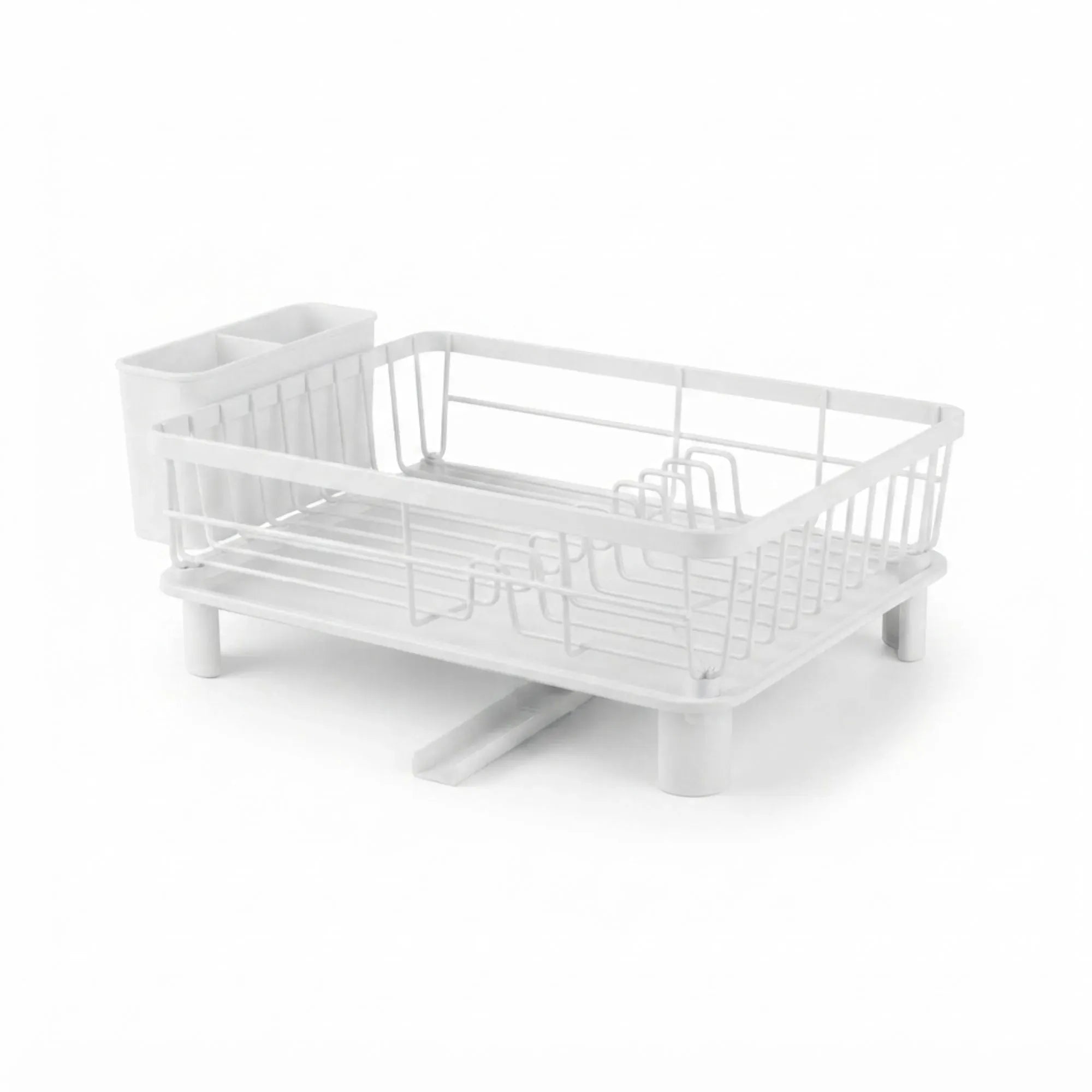 CARLA HOME Dish Drying Rack with Drainboard & Utensil Holder for Kitchen White