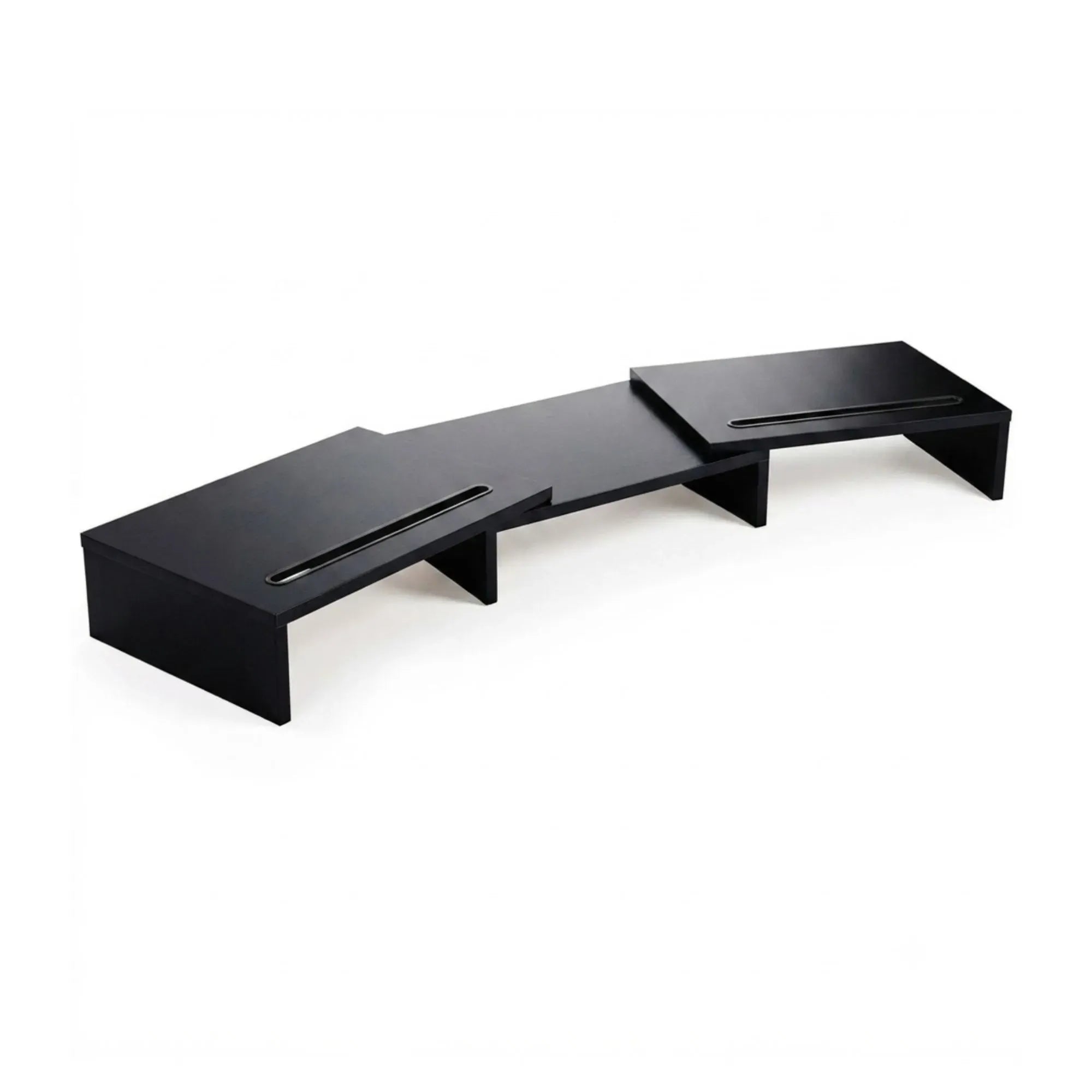 CARLA HOME Dual Monitor Stand Riser, Adjustable Length and Angle, Black