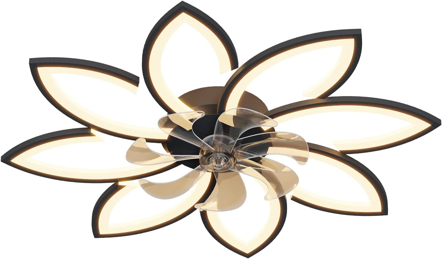 Modern 90cm Ceiling Light Fan, 6 Speeds, 3 Colors, Black