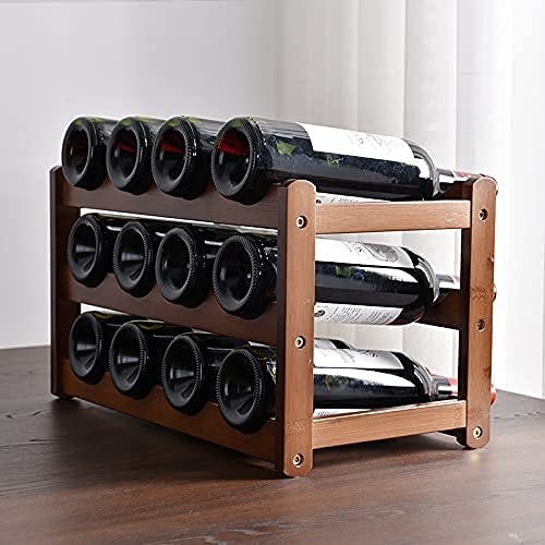 3-layer Bamboo Wine Storage Rack 12 bottles