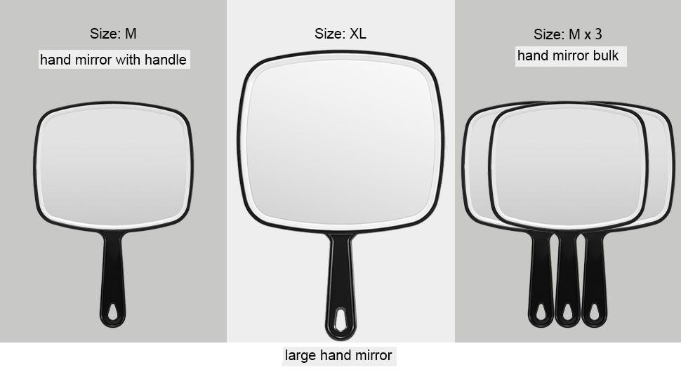 Extra Large Black Handheld Mirror with Handle 31,5 x 23 cm