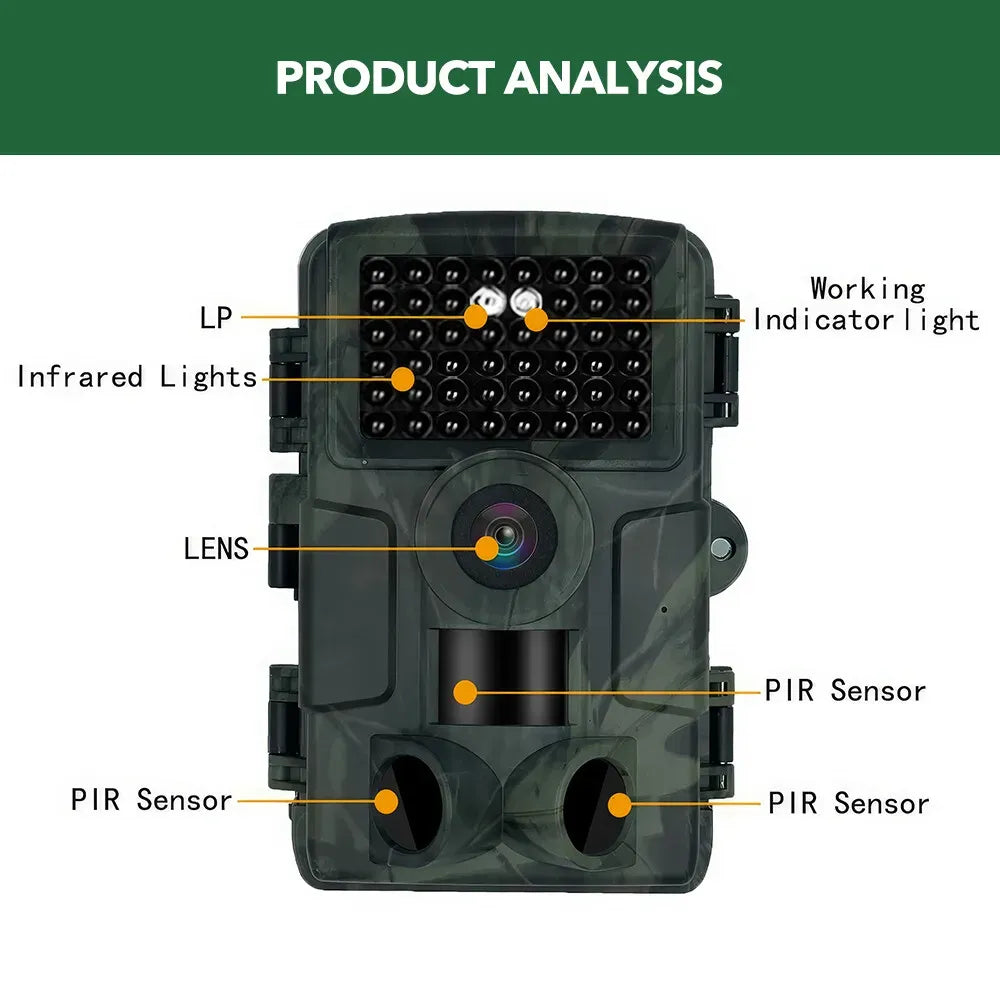 60MP 4K Green Trail Hunting Camera with WIFI Night Vision and IP66 Waterproof