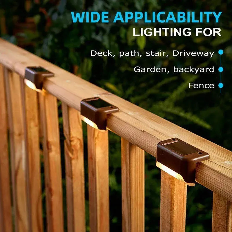 Outdoor Solar LED Deck Lights - 4-Pack Multicoloured Warm White for Garden, Patio, Pathway, Stairs
