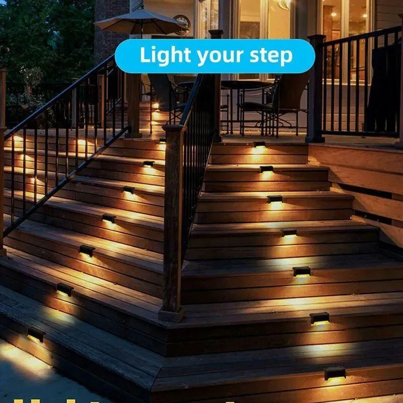 Multicoloured warm Solar LED Deck Lights - Black, 12-Pack, Waterproof Outdoor Lighting for Garden, Patio, Pathway, and Stairs