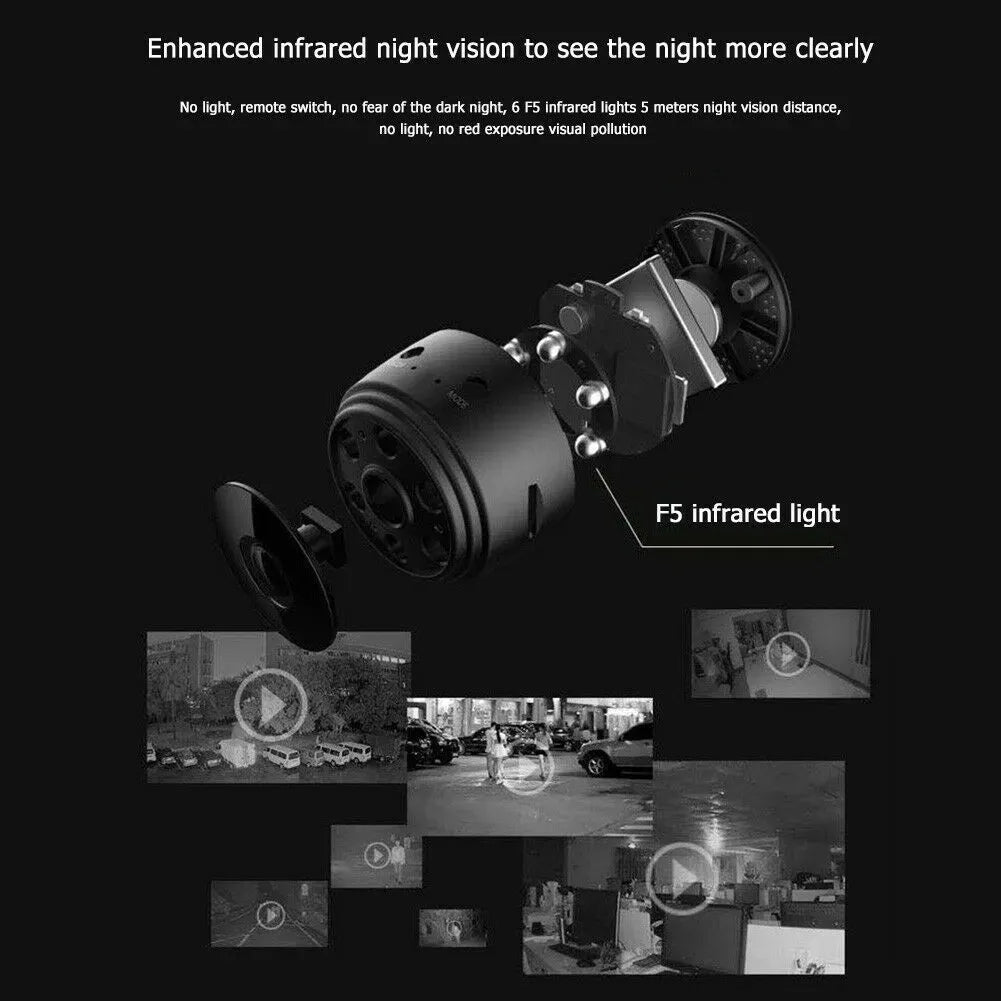 Mini WiFi Wireless IP Surveillance Camera 1080P HD Black