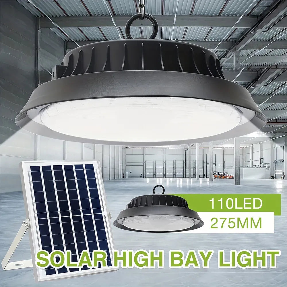 Solar Power Outdoor UFO LED High Bay Light in Black - 200W