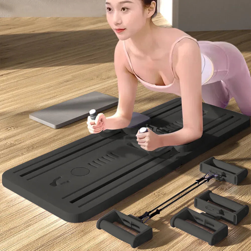8-in-1 Multifunctional Black Fitness Board for Pilates, Abdominal Strength, and Core Training