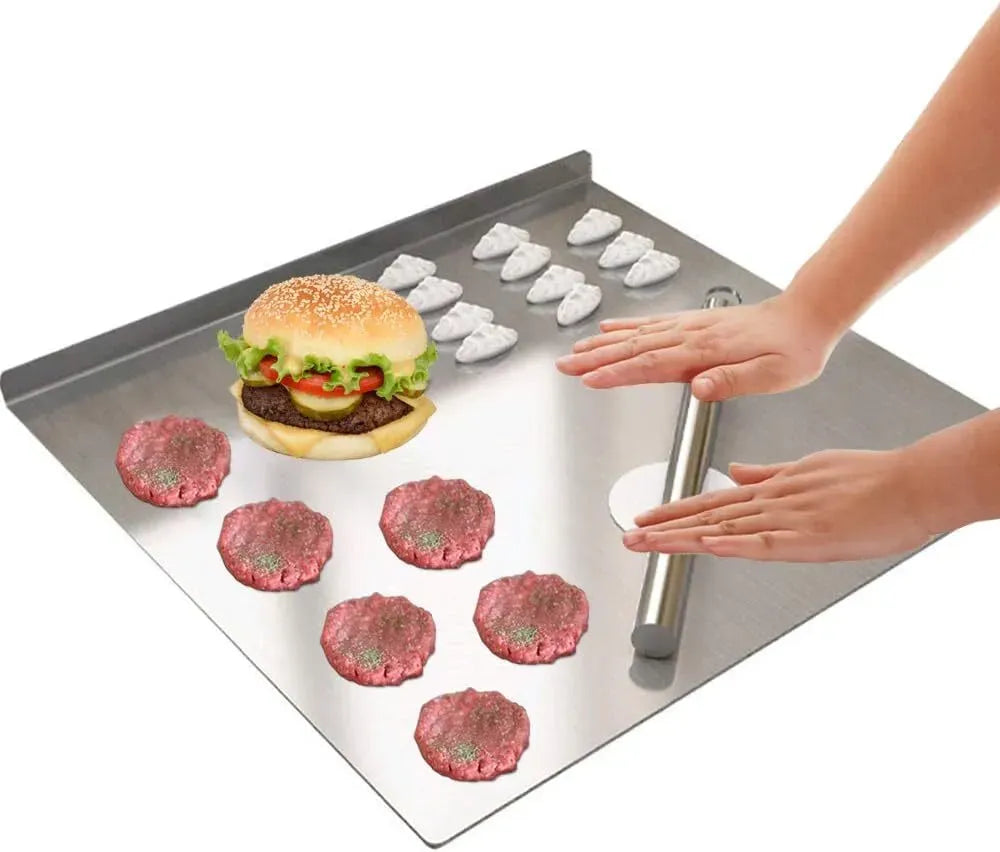 Silver Stainless Steel Chopping Board 70x50cm - Non-Slip Pastry Worktop Protector