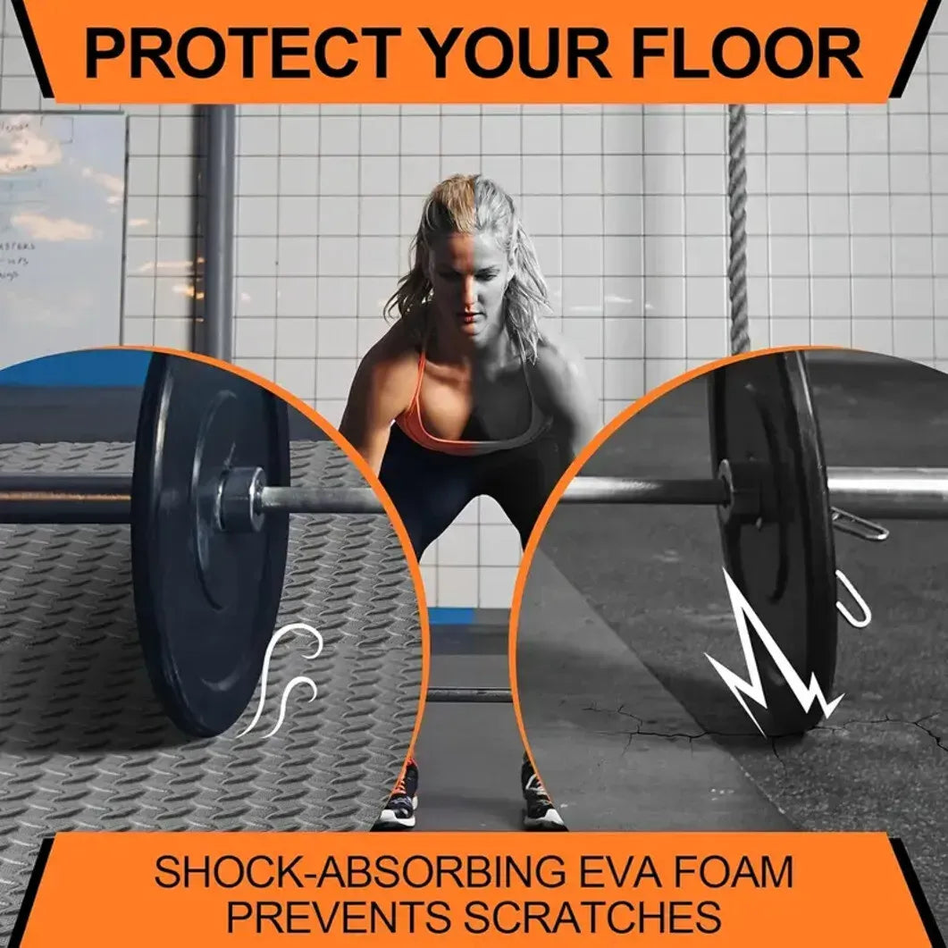 White Wood Grain Interlocking Heavy Duty EVA Foam Gym Flooring Mats - 60x60cm - 12 Tiles