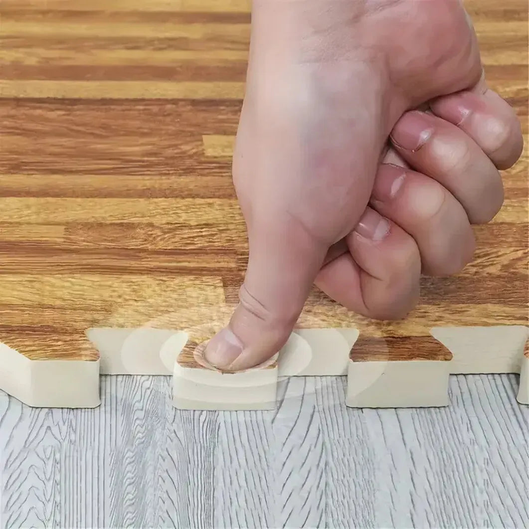White Wood Grain Interlocking Heavy Duty EVA Foam Gym Flooring Mats - 60x60cm - 24 Tiles