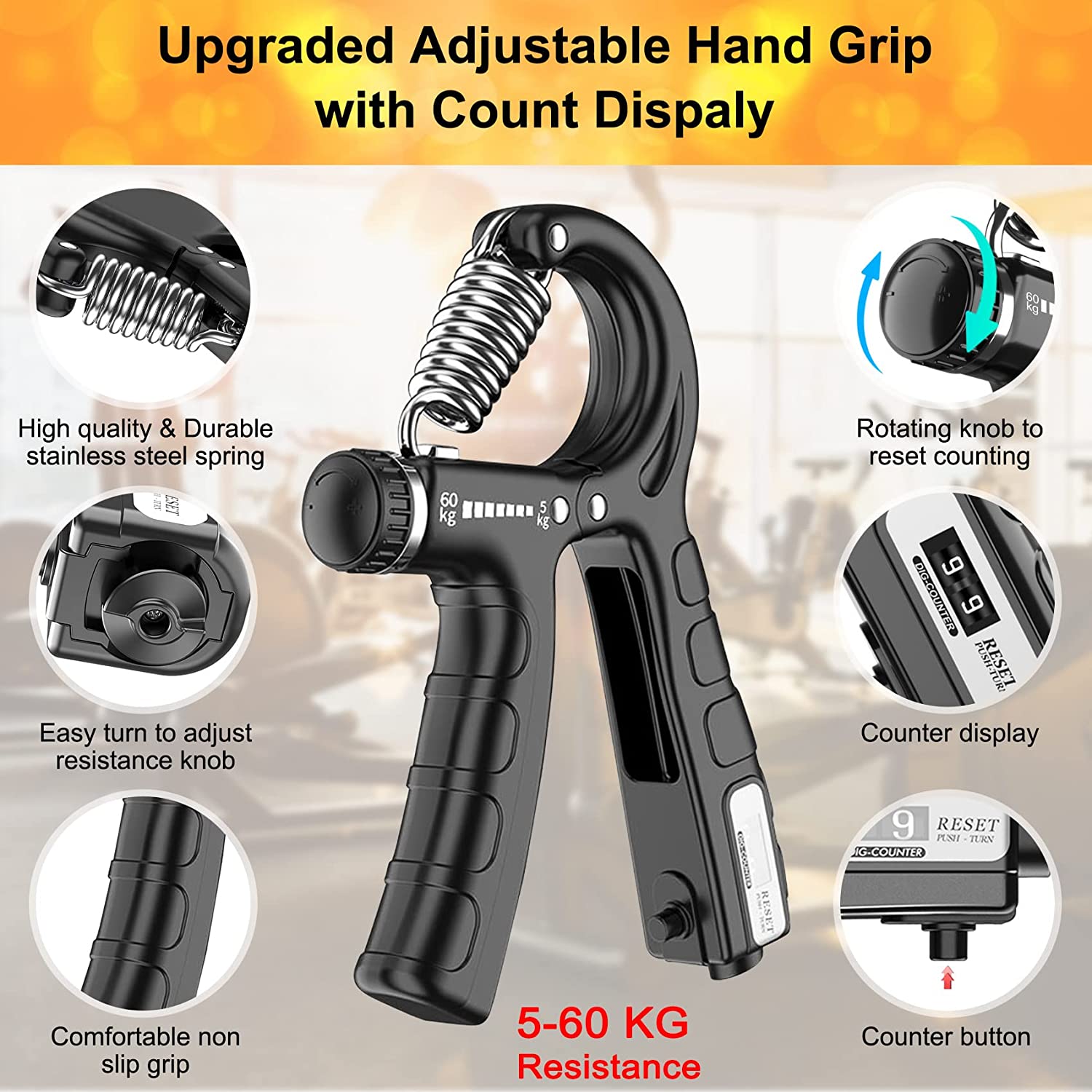 Smart Counting Adjustable Hand Grip Strengthener 2 Pack