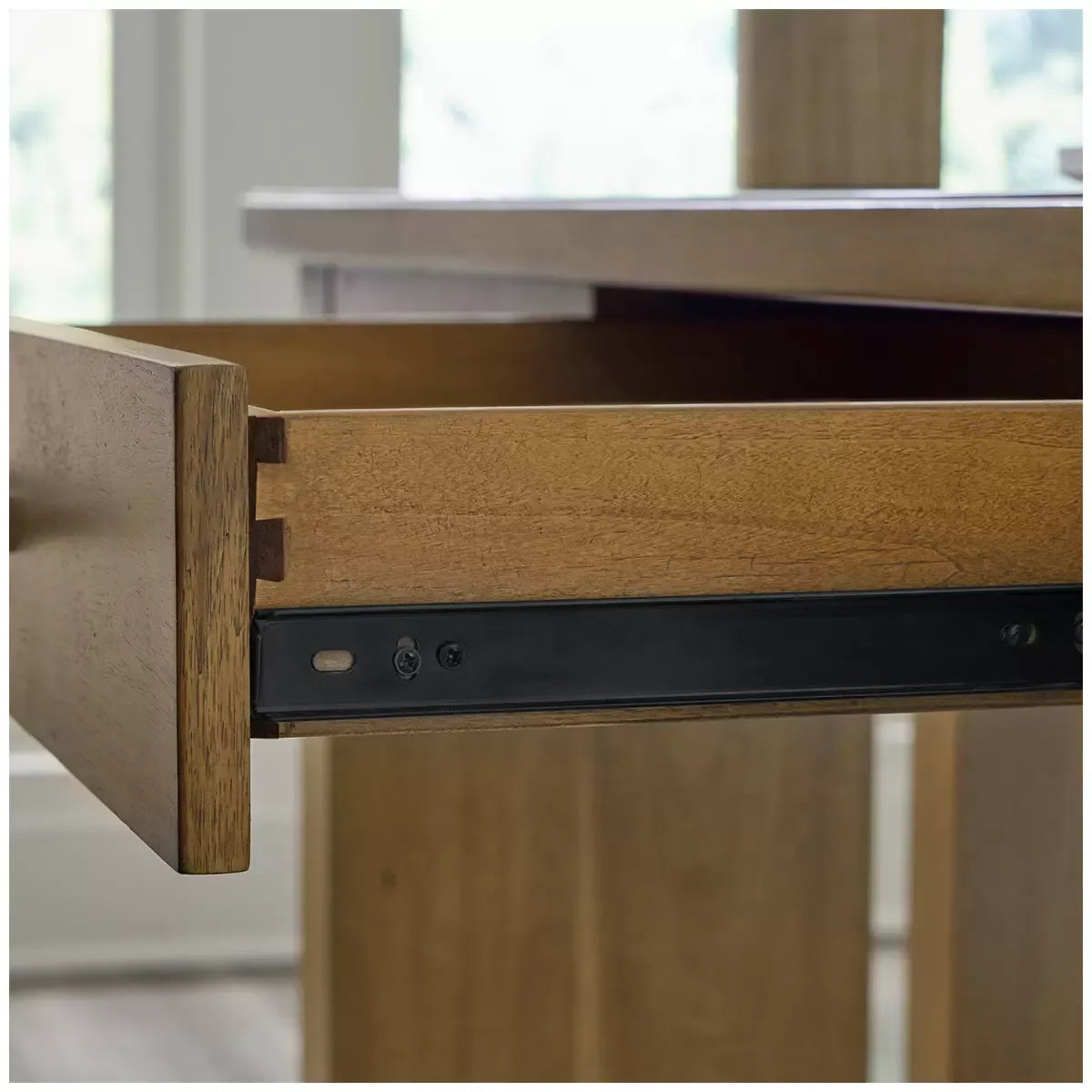 Writing Desk in Acacia Hue with Rubberwood Construction and Dovetail Drawers