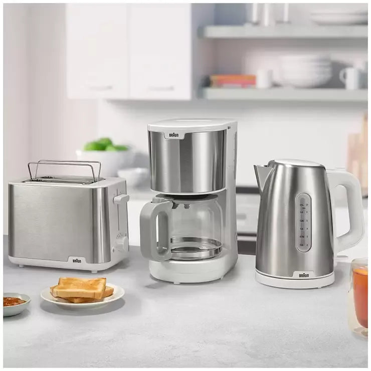 Toaster White 2-Slot with Integrated Bun Warmer and 8 Browning Settings