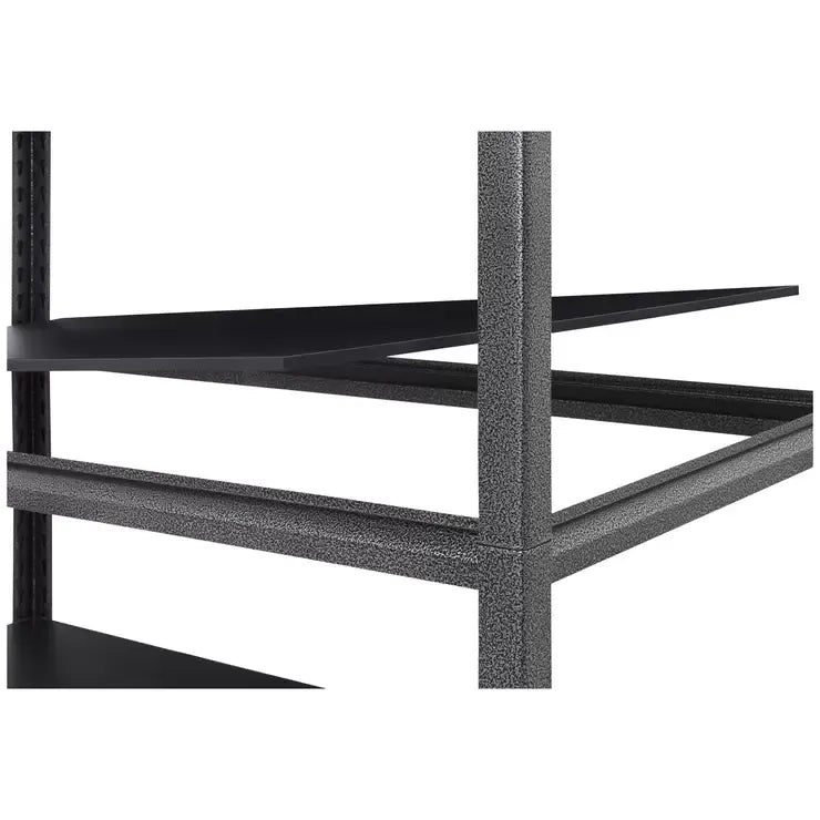 5-Tier Silver Vein Storage Rack with Adjustable Composite Wood Shelves and Black Melamine Finish