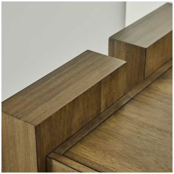 Adjustable Bookcase with Open Shelves, Rubberwood and Acacia Veneers, Indoor Use