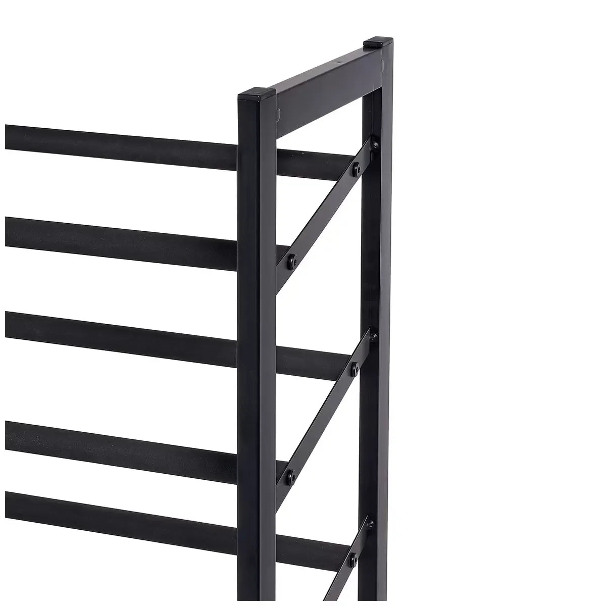 Set of 2 Black Matte Stackable Shoe Rack, 8-Tier Vertical Tower, Grey