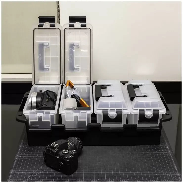 Stackable Grey Multipurpose Storage Container 4 Pack with Waterproof Gasket