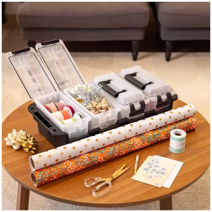Stackable Grey Multipurpose Storage Container 4 Pack with Waterproof Gasket
