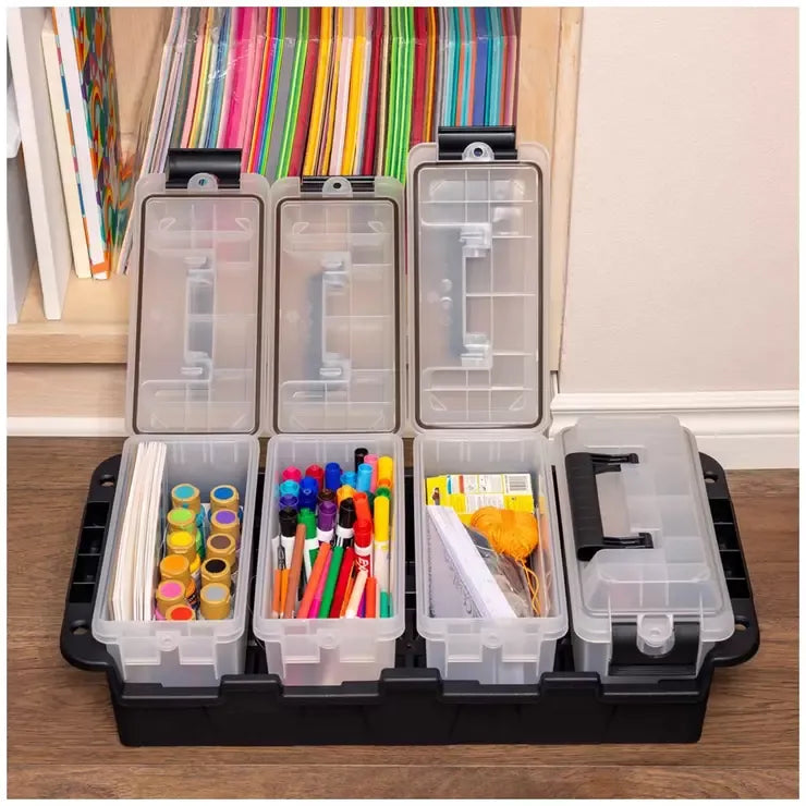 Stackable Grey Multipurpose Storage Container 4 Pack with Waterproof Gasket