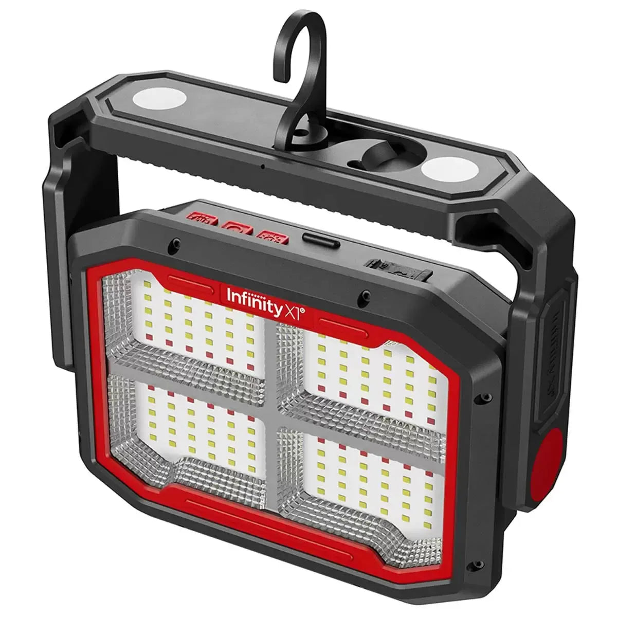 Black Dual Powered Solar Work Light 3000 Lumen with Adjustable Kelvin Settings